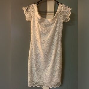 Ambiance white lace off the shoulder dress